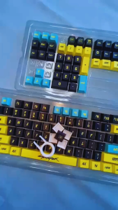 FANTASY E - LIFE Cyberpunk Keycaps Only 129PCS PBT Cherry Profile Keycap Set Code 681711 RGB Side-Lit Cherry MX Compatible Mechanical Keyboard Keycaps for Gaming & Typing