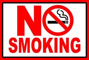 NO SMOKING SIGNAGE A4 SIZE PLASTIC LAMINATED 250GSM WATERPROOF AND NON-FADING LAMINATED WATERPROOF PVC TYPE AVAILABLE