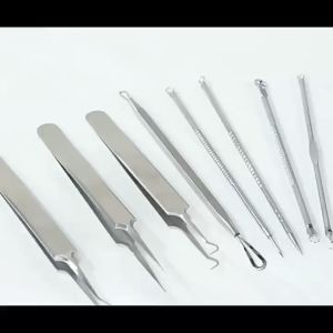 CSR 8 in 1Pimples Clip With Case Stainless Steel Blackhead Pimples Makeup Remover Kit Facial Tools
