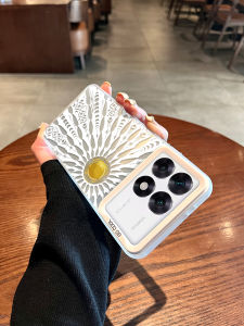 Redmi K90 Phone Case Silver Supreme Edition Silicone Men Women Full Cover Protective Shell Acrylic Material Sun Totem Design