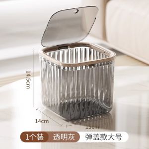 Delightful Small Desktop Trash Can for Kitchen Dining Table Bedroom Luxury High Aesthetic Value Paper Basket Household Cleaning Tool