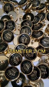 KANCING BAJU JAMUR DATAR ROSE GOLD MOTIF RAJA DIMAMETER 2 CM ISI 12 PCS