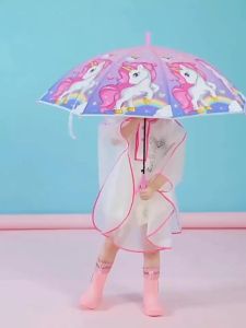 AODUOYAYA Automatic Umbrella with Long Handle UV Protection Sunshade Ultra Light Umbrella for Kids Girls Boys