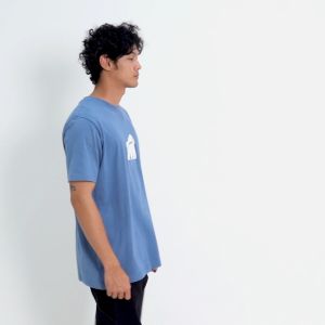 House of Smith Kaos Pria Lengan Pendek - Logo White Flock Mb 5 - T Shirt