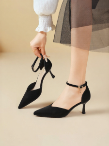 Josiny | Black Pointed Toe High Heels Comfortable Summer New Sandals