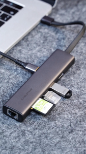 CABLETIME Multiport USB C to HDMI USB 3.0 PD SD/TF RJ45 Ultra Slim