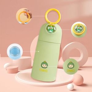 Botol Minum Kaca Anak Food Grade Minimalis 350ml Motif Karakter Baby Dino