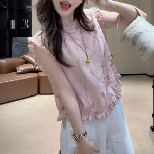 Shalldoer | Áo sơ mi không tay thêu viền hoa kiểu Pháp cho nữ mùa hè mới cao cấp thường ngày giảm tuổi tác nhỏ áo trên cơ thể