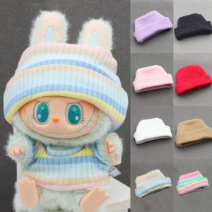 UFANSM Dollhouse 17cm Labubu Hats 17cm Labubu Miniature DollS Hats Multiple Styles DIY Doll Clothing Match Cotton Doll