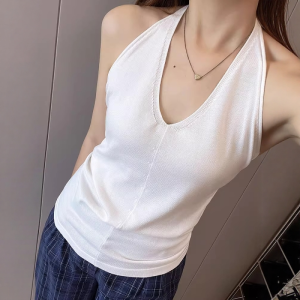 VKSOD | ชุดสองชิ้นแขนกุดคอวีหลวมๆ สไตล์เกาหลีสำหรับผู้หญิงในฤดูร้อนปี 2025 ชุดกระโปรงขากว้างเอวสูง