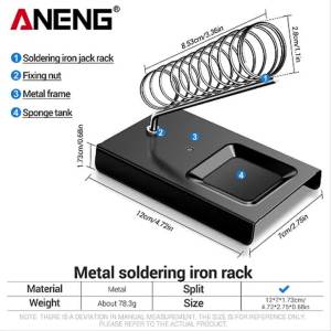 Giá Đỡ Mỏ Hàn Đa Năng ANENG Bằng Kim Loại Có Đế Cách Nhiệt Và Dụng Cụ Vệ Sinh Đầu Mỏ Hàn Dùng Cho Sửa Chữa Điện Tử