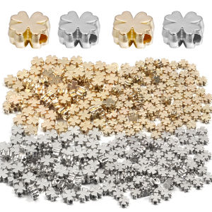 100-200pcs Four Leaf Clover CCB Beads Gold Color Loose Spacer Bead for Jewelry Making Accessories DIY Bracelet Necklace Charms