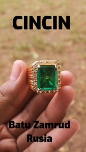 [Bayar di Tempat] Cincin Pria Batu Zamrud Rusia Kualitas Terbaik