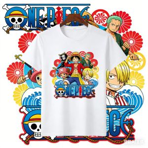 Bandai | One Piece Straw Hat Crew Streetwear Collaboration Printed T-Shirt Summer Casual Short Sleeve