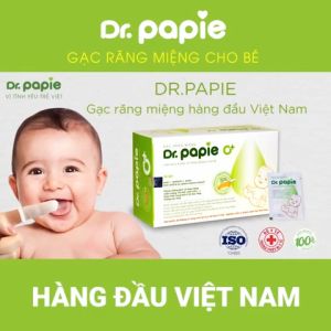 5 Gạc / Hộp 30 Gạc rơ lưỡi DR.PAPIE cho Bé - Vệ sinh răng miệng nướu an toàn DR PAPIE