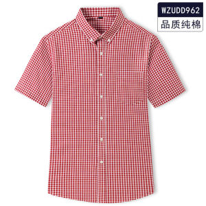 Paul Fidesley เสื้อเชิ้ตแขนสั้นผ้าฝ้ายลายสก๊อตผู้ชายแฟชั่นลําลองสไตล์เกาหลีสลิมฟิตฤดูร้อนบางส่วนคอหัวเข็มขัดคอปกจุด