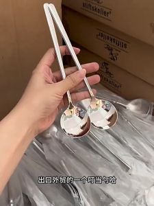 [10 ชิ้น] ช้อนเกาหลี ช้อนสเตนเลส เกรด 304 ไม่เป็นสนิม ลาย เรียบ สินค้าพร้อมส่ง. HS99.