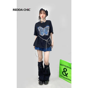 Y2K อินเทรนด์ สีดำ เดนิม เลกกิ้ง ผู้หญิง ถุงเท้าข้อเท้า Boot ครอบคลุม Tie-Dye ความยาวพื้น Patchwork Boot ครอบคลุม ถุงเท้าถึงกลางน่อง ถุงเท้า