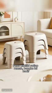 【TidyStore】 READY STOCK Stackable plastic stool with handle thickened design childrens stool non-slip bathroom stool