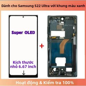 Màn Hình OLED LCD Thay Thế Cho Samsung Galaxy S22 Ultra 5G Kèm Khung Cảm Ứng Kính Cường Lực Cho SM-S908 S908B S908U S908E