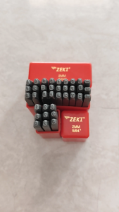 Paket Set Lengkap Alat Ketok Huruf dan Angka Ukuran 2mm Zeki Japan