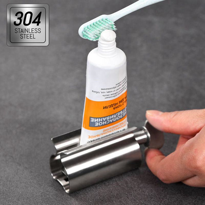 [Varitystore]Creative Toothpaste Tube Squeezer Simple Toothpaste Roller Stainless Steel Labor Saving Toothpaste Tube Wringer Cleanser Presser