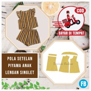 【COD】Pola Setelan Piyama Anak Laki Laki Atau Perempuan Lengan Singlet | Pola Baju Anak | Pola Instan | Pola Jiplak | Pola Jahitan Lengkap Firdaus Busana