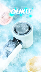 พัดลมมือถือ ความเร็วลม 100ระดับ มีโหมด Cooling OUKU FS02 ไฟฉายในตัว จอLED ใช้งานหลากหลาย ถือ คล้องคอ ตั้งโต๊ะ