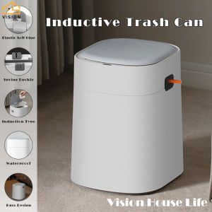 Vision 11L/13L Touchless Trash Can with Lid for Bathroom Automatic Plastic Garbage Can Waterproof Motion Sensor Trash Bin for Office/Bedroom/Living Room - USB Rechargeable