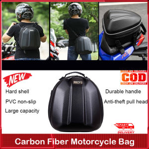 ⭐️【Local warehouse+COD】⭐Carbon Fiber Motorcycle Bag Waterproof Motorcycle Tail Bag Tailbag Rear Pack Backseat Pack Backpack Crossbody Bag Kit Helmet Bag