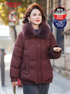 New Warm Short Down Jacket with Fox Fur Collar
