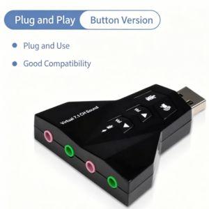 External USB Independent 7.1 Sound Card 5H with Line for Desktop Laptop Speaker Headphone Mic Conversion