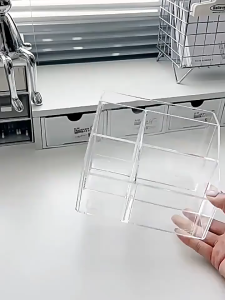 Khay Đựng Đồ 5 Ngăn Trong Suốt Kệ Để Mỹ Phẩm Đồ Dùng Học Tập Nhựa Mica 5 Ngăn Tiện Lợi Đa Năng