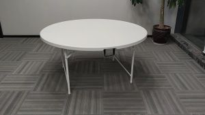 Round Table Metal And Plastic Folding Table Foldable Outdoor Table
