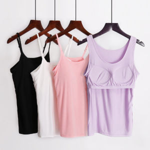 เสื้อกล้ามสาย 100% สายแผล วบราผู้หญิง ฟองน้ำเสริม ไม่ต้องสวม บราคัภาพชิ้น เสื้อชั้น ใส่ด้านนอก ฤดูร้อน