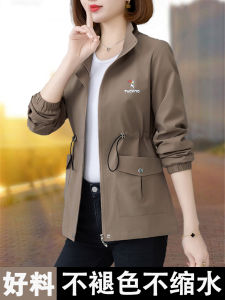เสื้อแจ็คเก็ตผู้หญิงทรงหลวมฤดูใบไม้ร่วง 2025 ใหม่ ทรงเข้ารูป เอวเข้ารูป กระชับสัดส่วน ใส่ได้หลายโอกาส คอตั้ง ปกติ