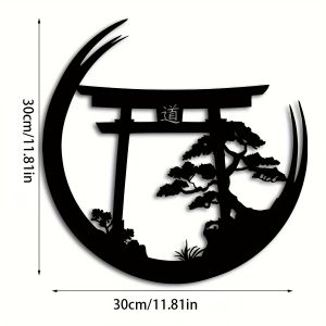 CIFbuy | Cổng Torii Treo Tường Bằng Sắt Cây Cảnh Bonsai Tranh Kim Loại Tác Phẩm Điêu Khắc Nhật Bản Đồ Trang Trí Tân Gia Vật Trang Trí Cho Nhà Cửa Sân Vườn