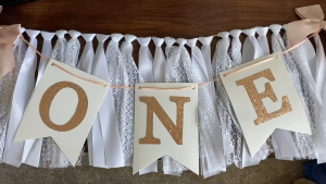 Dải chữ One treo ghế thôi nôi - High Chair bunting tnoi65