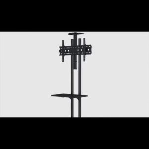 Double Layer Portable TV Trolley Stand Mount Bracket with Wheels for TVs Sized 32-70 Inches Providing Mobility and Convenience for Easy Transport and Versatile Placement Options.