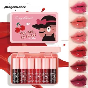 Bộ Son Dưỡng Môi Dragon Ranee - 6 Thỏi Son Mini Dưỡng Ẩm Lâu Trôi Không Phai Màu Dạng Nước Hiệu Ứng Gương Bộ Trang Điểm