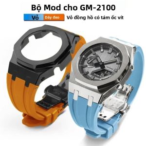 Bộ Phụ Kiện Độ Chế Gen4 Dành Cho Casioak GM2100 Gồm Vỏ Thép Không Gỉ Viền Kim Loại Dây Đeo Cao Su Và Ốc Vít - Bộ Phụ Kiện Dây Đồng Hồ