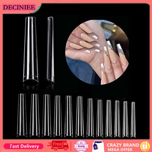 3XL Full Cover Nail Tips 504PCS Long Clear Press On Nails for Acrylic Nails Professional 12 Sizes Ballerina Straight Square Artificial Fake Nail Tips for Nail Salons Home DIY