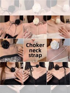 Black Camellia Rose Choker