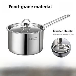 Thickened Stainless Steel Milk Pan 16cm for Cooking Milk Universal for Induction Cooker TiLUCK Stainless Steel Kitchenware