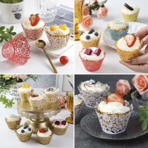 European Pattern Hollow Cake Paper Cup Baking Packaging DIY Cake Cup