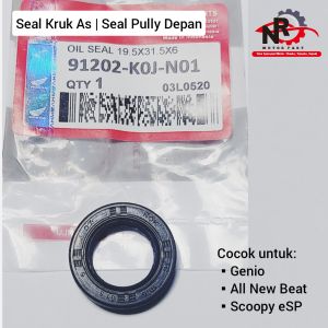 Seal Kruk As Pully Genio Sil Seal Pully Depan Genio Seal As Kiri All New Beat Genio Scoopy eSP 2021 Part K0J Ukuran 19.5x31.5x6 91202-K0J-N01