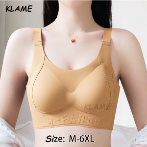 KLAME M-6XL Plus Size Womens Seamless Push-up Fixed Cup Without Steel Ring Push Up Bra KLM1372