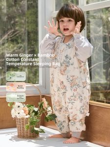 wellber | Túi Ngủ Trẻ Em Vải Tre Cotton Tách Chân Chống Đá Chân Nhiệt Độ Ổn Định Bốn Mùa