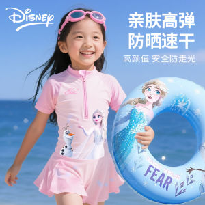Disney Princess Elsa One-Piece Swimsuit for Bé Gáis Baby Sun Protection Swimwear 2025 Summer New Arrival Childrens Clothing