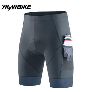 YKYWBIKE Mens Cycling Shorts 2 Pockets Bicycle Shorts Summer Road Bike Short MTB 3D Padded Shockproof Shorts Riding Clothing